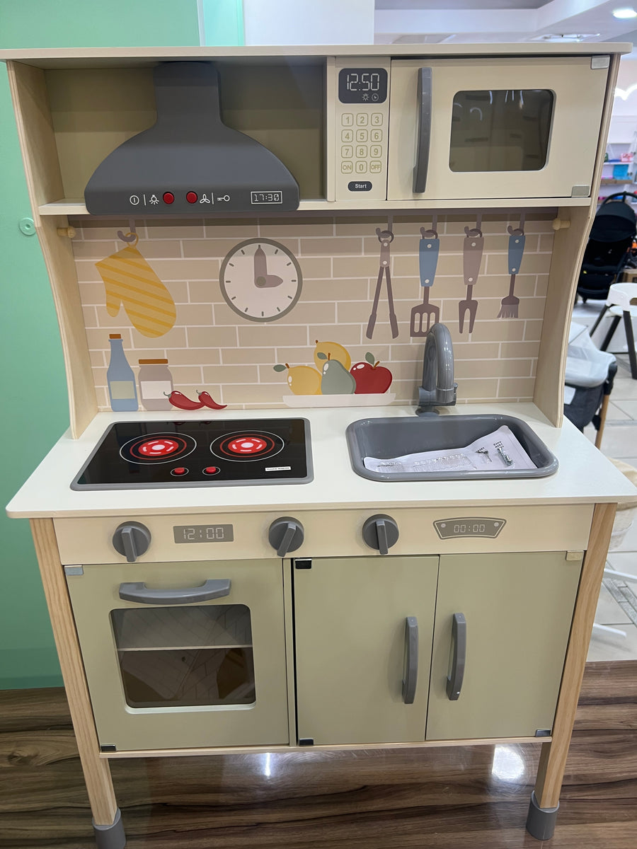 その他 MODERN KITCHEN CHILDREN PLAY HOUSE Wooden Kitchen With Lights and Sound – The Cuddler