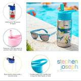 Stephen Joseph Stainless Steel Water Bottles with Flip Top Lid