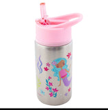 Stephen Joseph Stainless Steel Water Bottles with Flip Top Lid