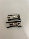 White gvucci inspired hair slides