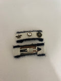 White gvucci inspired hair slides