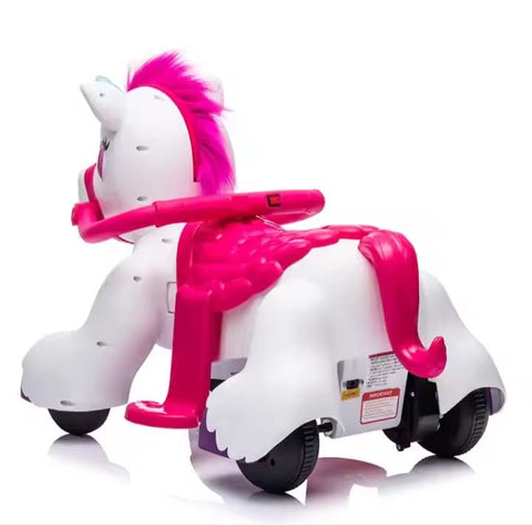Kids Electric Ride On Unicorn with Fur The Cuddler