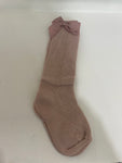 Little girls long socks with bow