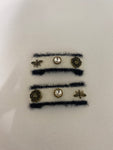 White gvucci inspired hair slides