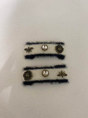 White gvucci inspired hair slides
