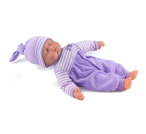 Dollsworld Newborn Sleeping Baby Doll 30cm Purple - babydoll