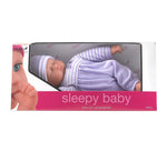 Dollsworld Newborn Sleeping Baby Doll 30cm Purple - babydoll