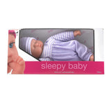 Dollsworld Newborn Sleeping Baby Doll 30cm Purple - babydoll