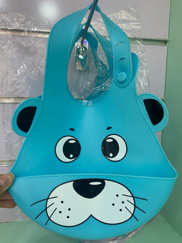 Silicone feeding bib with catcher