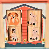 Wooden Activity cube - farm large