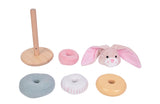 Wooden baby bunny stacking ring