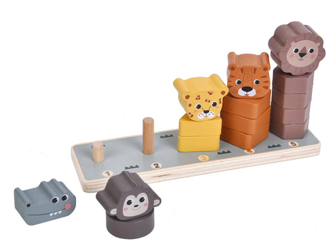 Zookabee Wooden animal Number Stacking Blocks