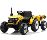 PowerFarm XL 12V Kids electric ride on Tractor with Auto Tipping Trailer