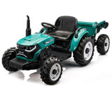 PowerFarm XL 12V Kids electric ride on Tractor with Auto Tipping Trailer