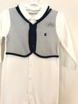 Giggles boys waist coat baby grower