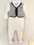 Giggles boys waist coat baby grower