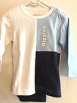 Giggles boys blue and white colour block pj