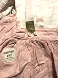 Mini mei printed body suit and skirt with suspenders